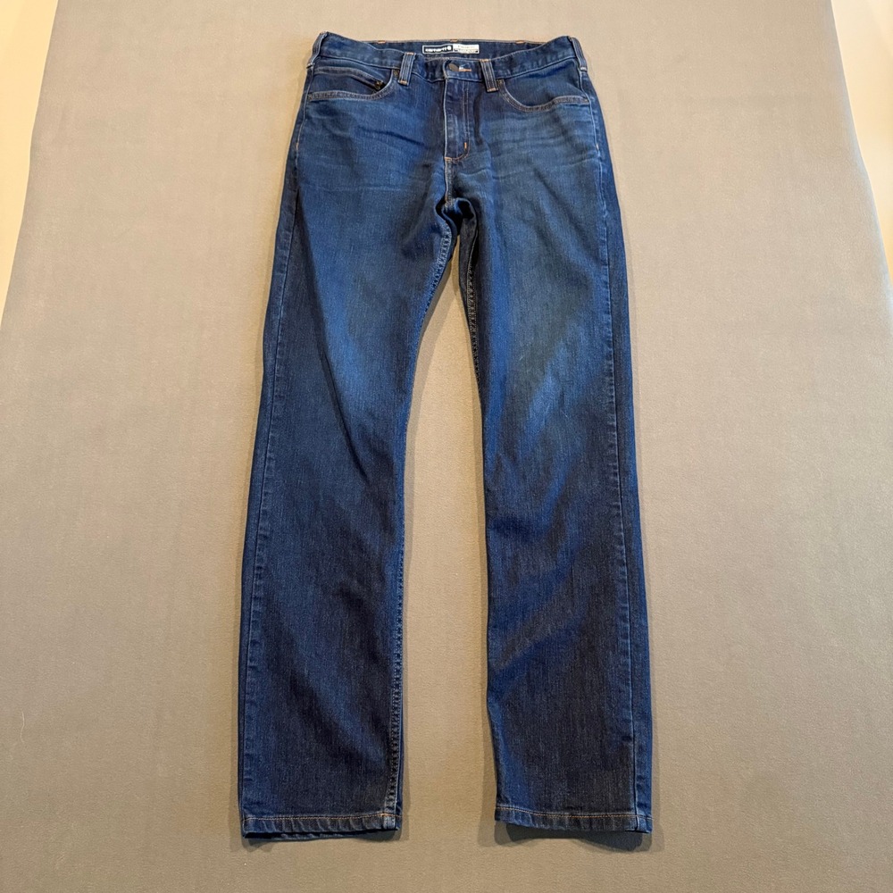 Carhartt Force Straight Fit Jeans Men's 32x34 Dark Wash Low Rise BD4945-M